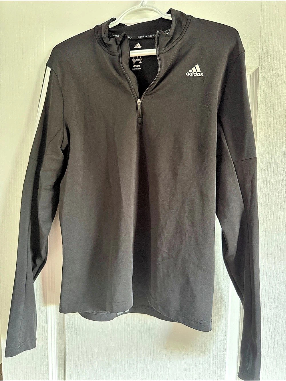 adidas Climalite running top Men's Long Sleeve Black Medium Like New